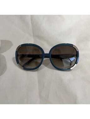 Chloé Myrte CL2119 Oversized Round Sunglasses Teal Blue Gold Made in Italy